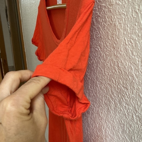 ANTHROPOLOGIE t.la red knit tie front waist knit scoop neck blouse top - Picture 5 of 7